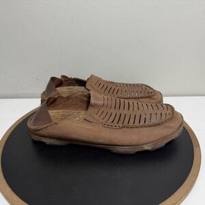 OluKai Moloa Kohana II Shoes Mens Size 11.5 Brown Leather Slip On Loafers Casual
